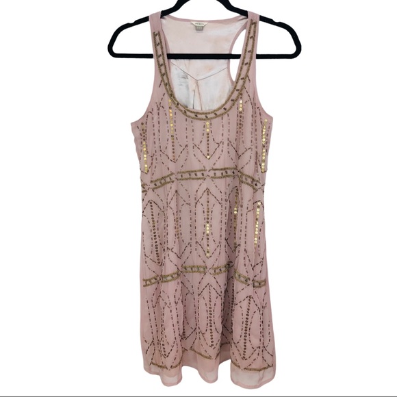 Fossil Dresses & Skirts - Fossil Beaded sequins dress scoop neckline lined Sz S